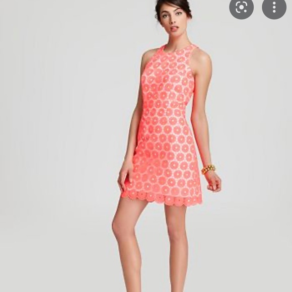 Lilly Pulitzer Pinwheel Pearl Shift Dress in Fiesta Pink - Picture 3 of 10